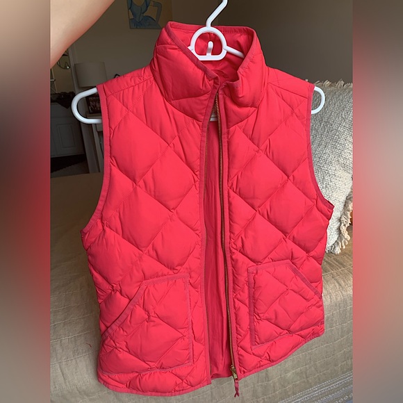 J Crew Hot Pink Quilted Vest - Picture 1 of 5